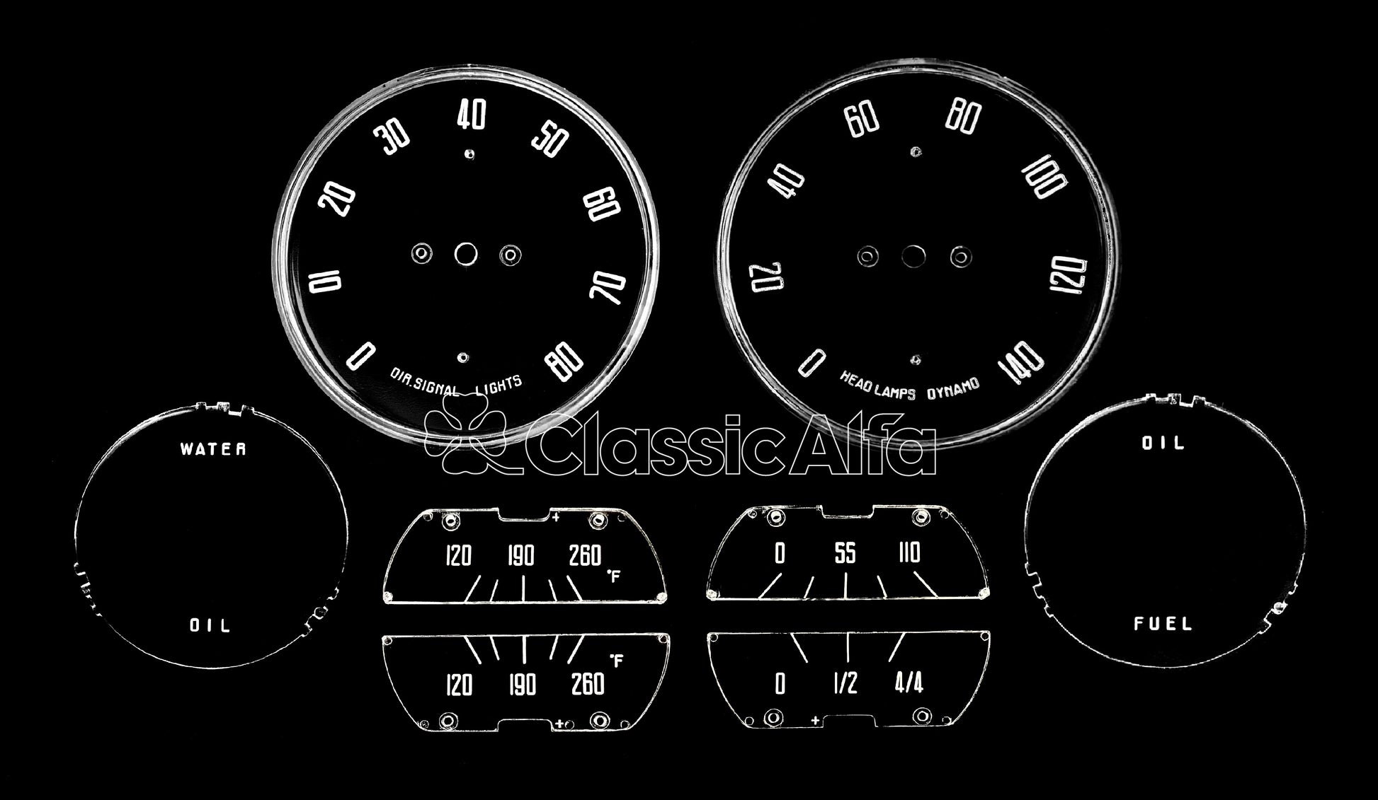 1900/102-117 GAUGE LENS SET 2000 CARS MPH