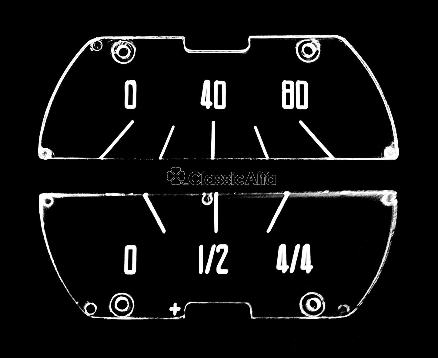 2600-226 GAUGE LENS SET 2600 EUROPEAN CARS KM/H