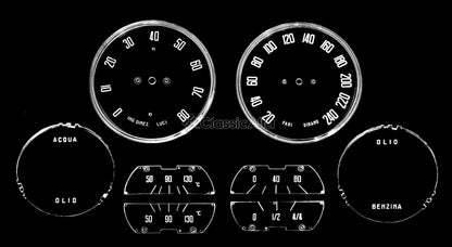 2600-226 GAUGE LENS SET 2600 EUROPEAN CARS KM/H