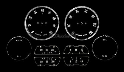 2600-227 GAUGE LENS SET 2600 CARS MPH