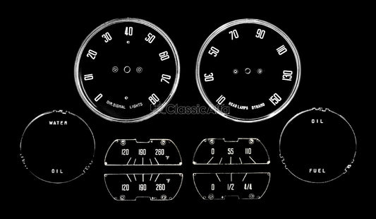 2600-227 GAUGE LENS SET 2600 CARS MPH