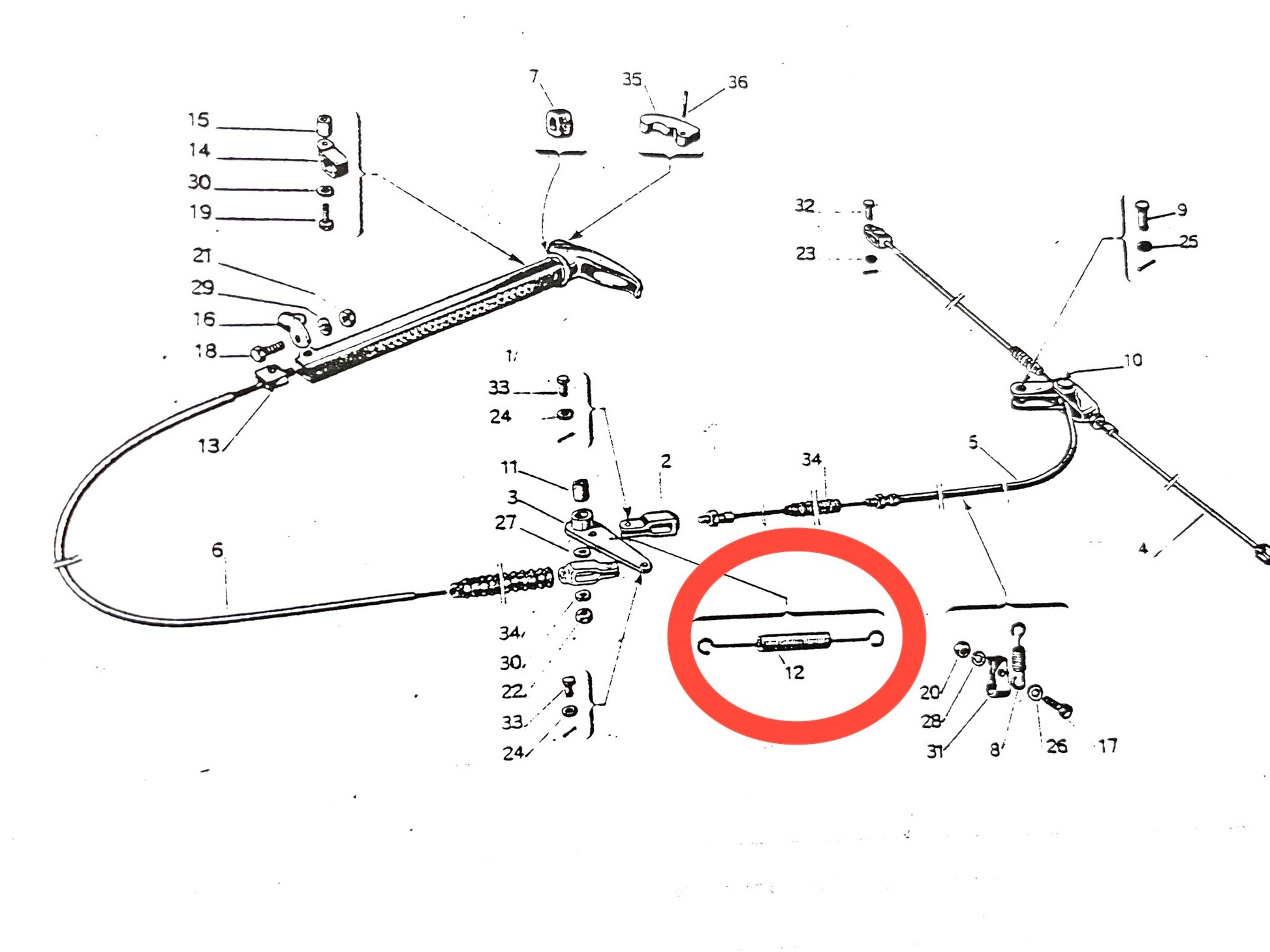 750-324 HANDBRAKE LEVER SPRING