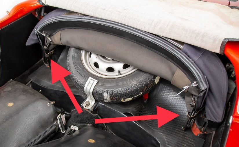 750-442 SPIDER HOOD FRAME TIE DOWN LEATHER STRAP 750 & 101