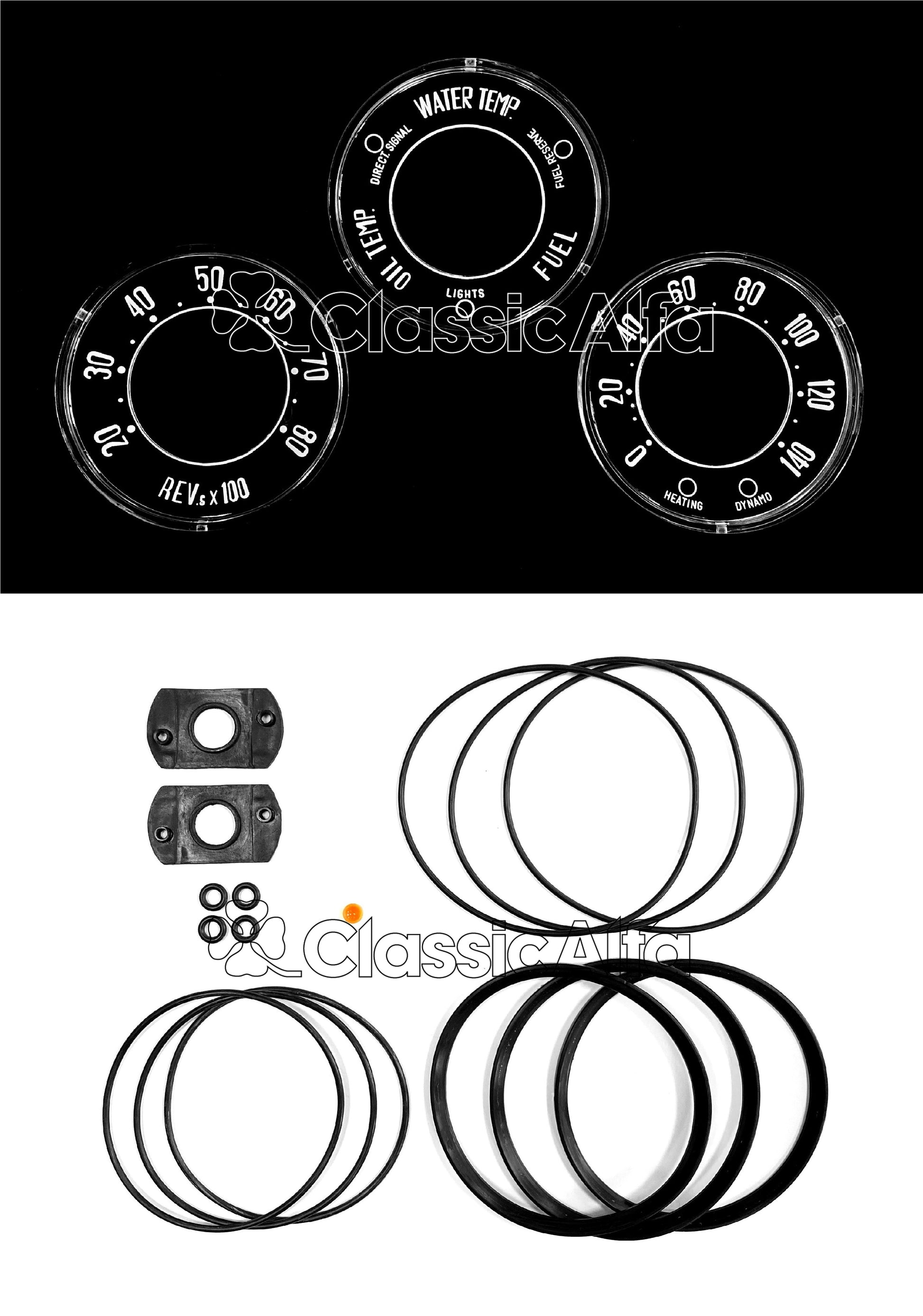 750-704/2 SET OF INSTRUMENT INSERTS MPH - 750 & 101 SERIES VELOCE