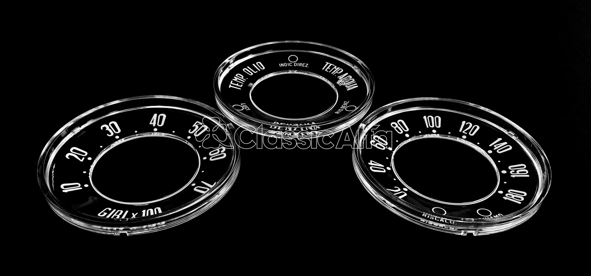 750-704 SET OF INSTRUMENT INSERTS KM/H - 750 & 101 SERIES NORMALE MODELS 1300cc