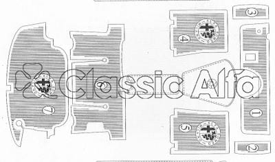 101-400 COMPLETE RUBBER MAT SET - 101 SPIDERS WITH ALFA LOGO