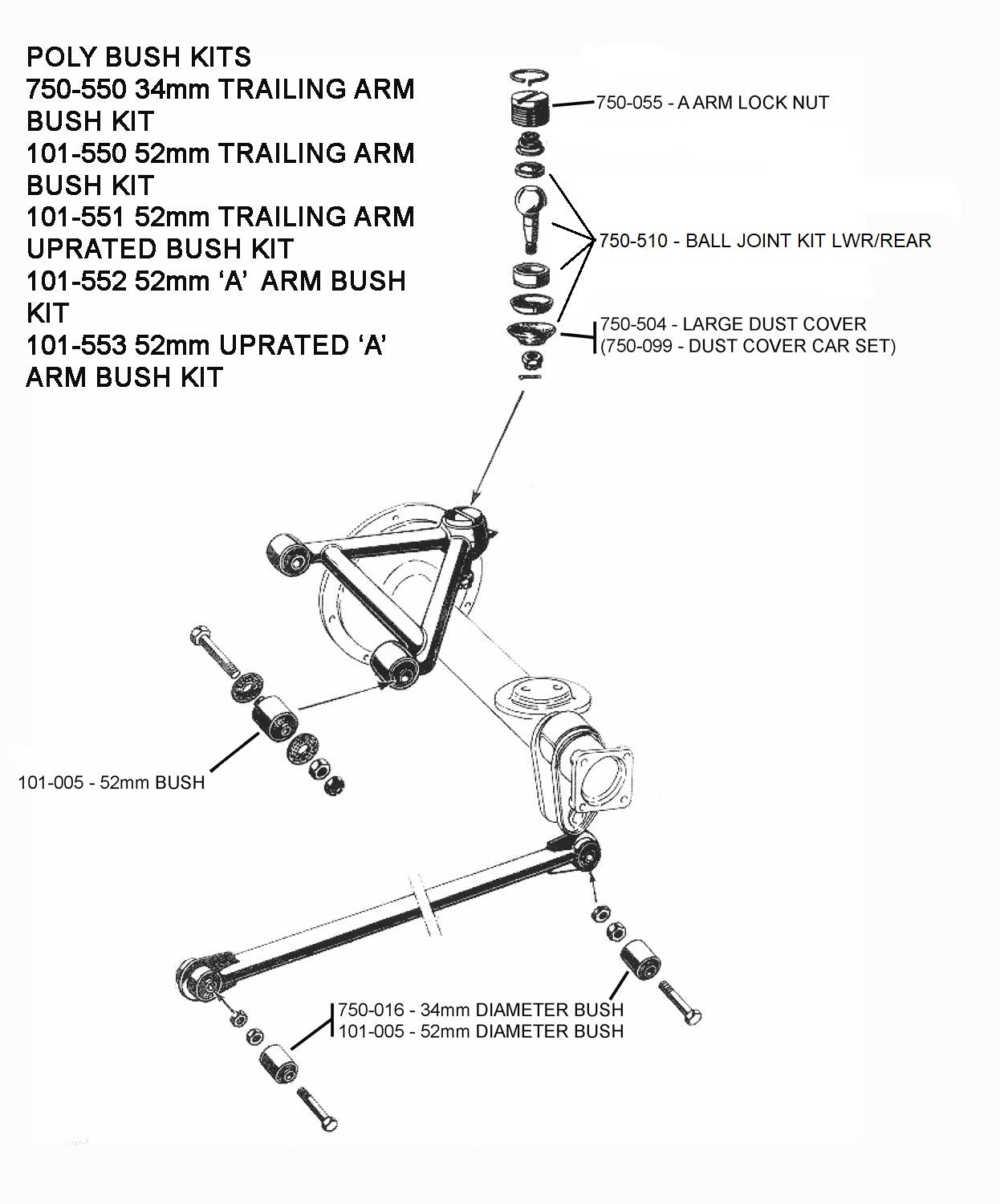 750/101 REAR SUSPENSION PARTS DIAGRAM 1