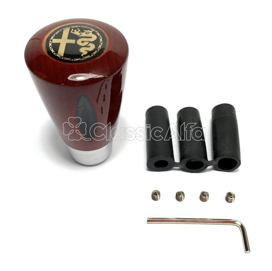 AC006 WOODEN GEARKNOB WITH ALFA BADGE