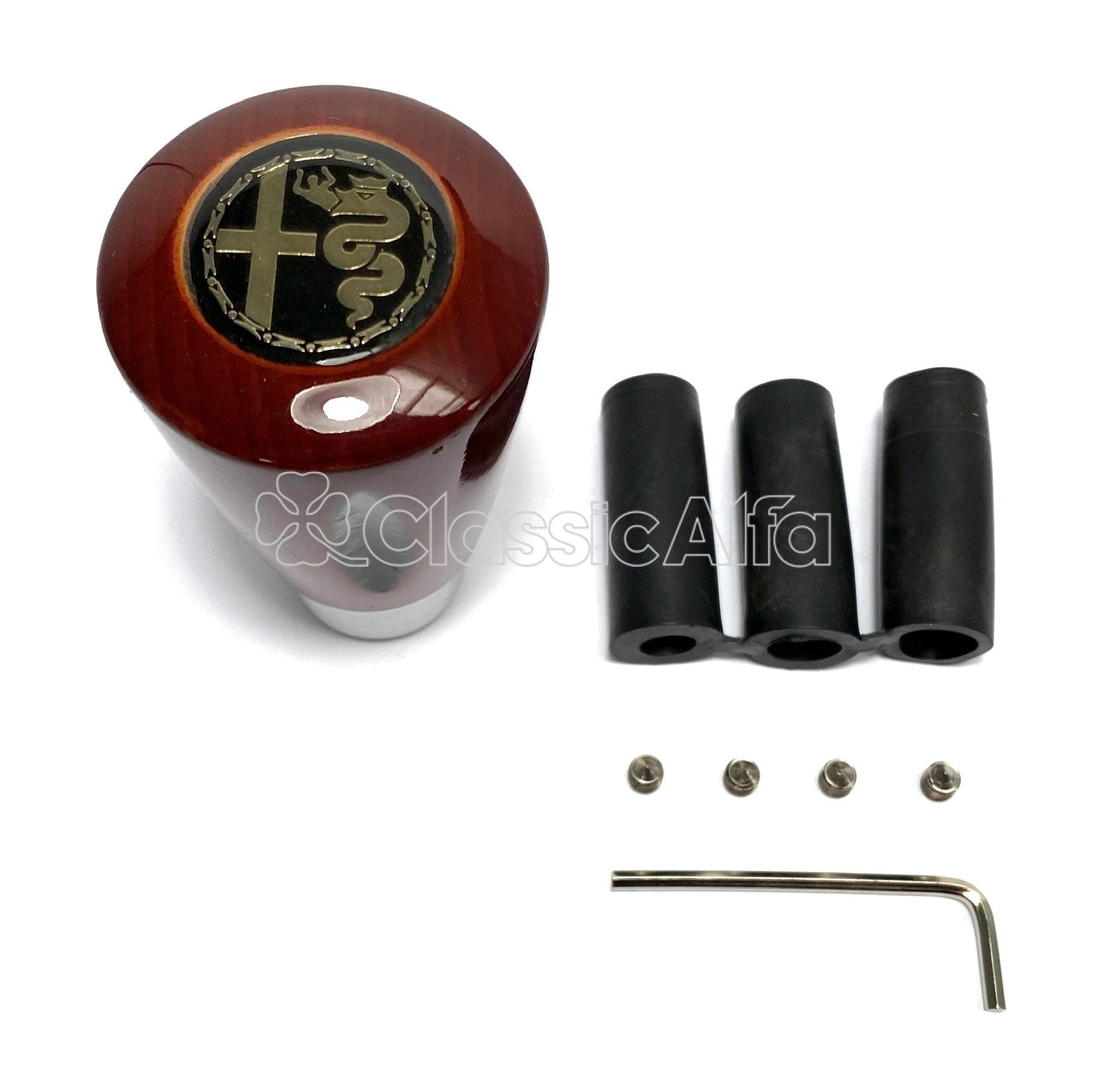 AC006 WOODEN GEARKNOB WITH ALFA BADGE