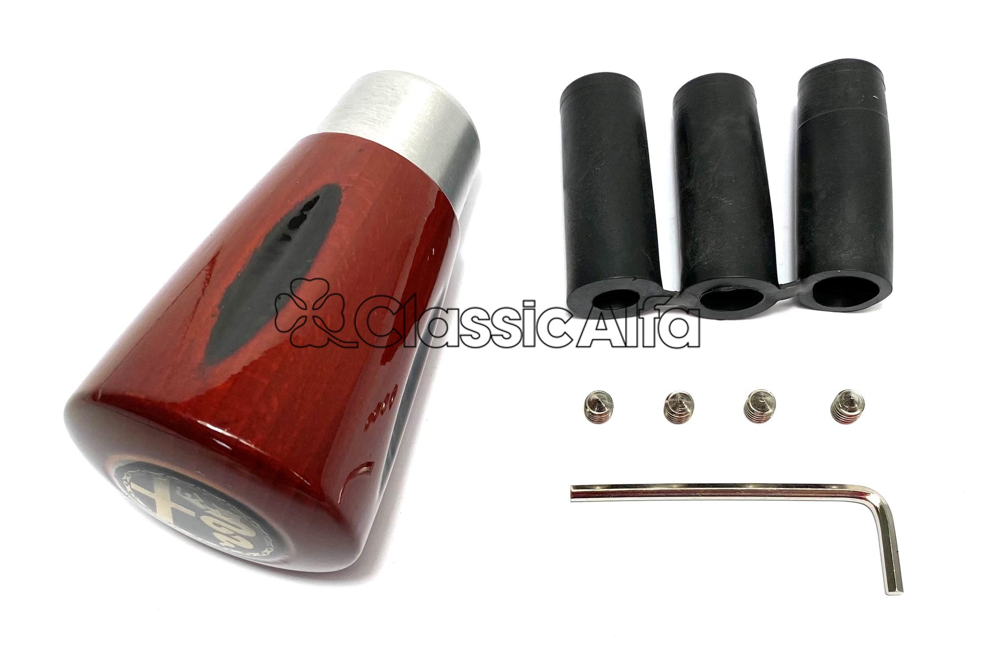 AC006 WOODEN GEARKNOB WITH ALFA BADGE