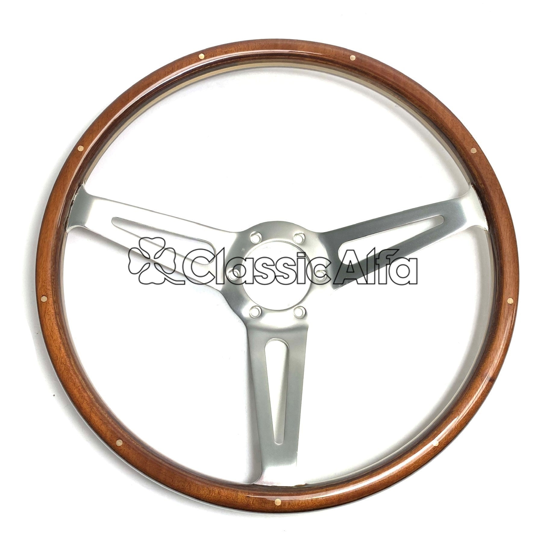 AC019 WOODEN CLASSICO STYLE STEERING WHEEL 38CM