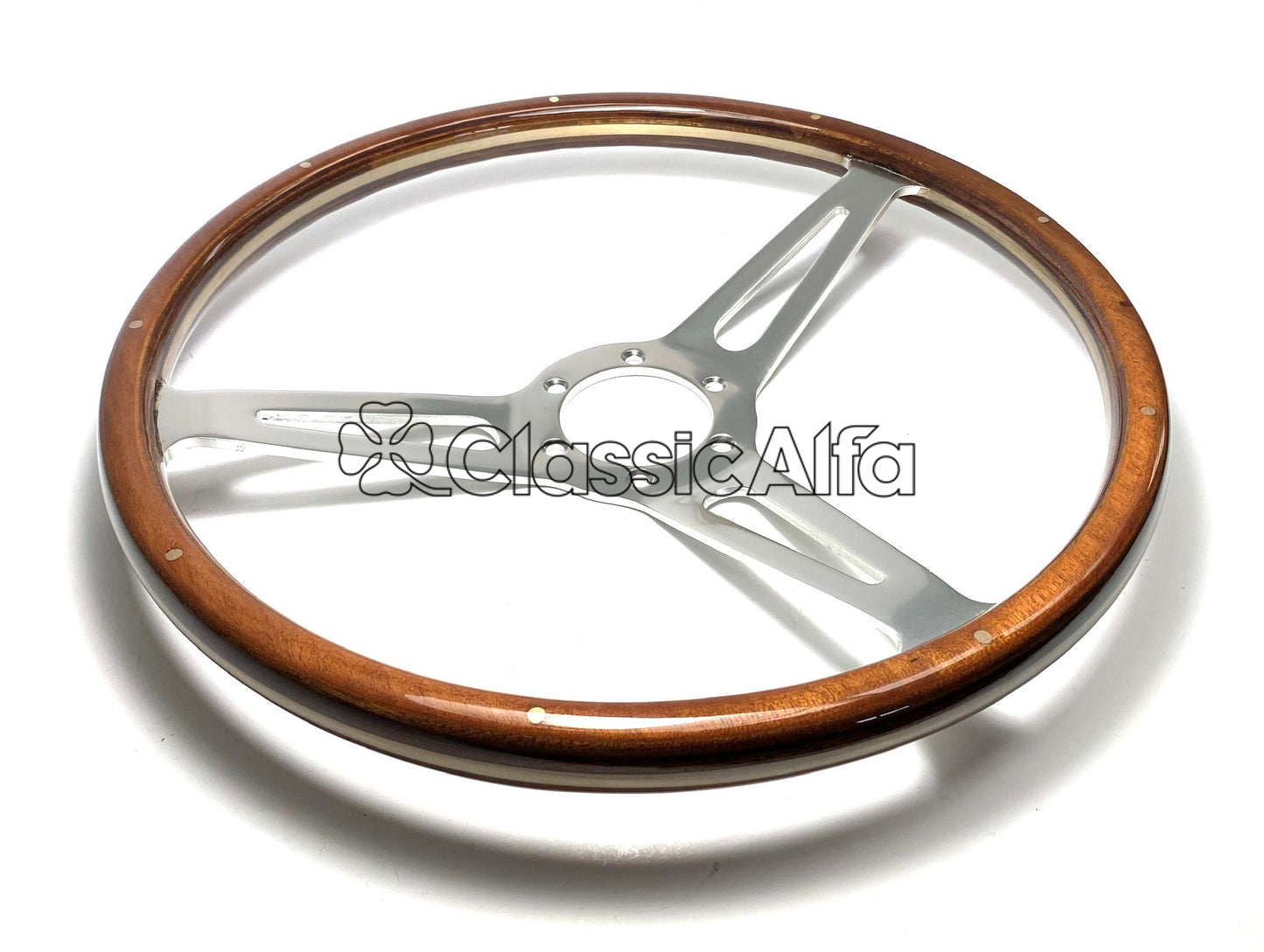 AC019 WOODEN CLASSICO STYLE STEERING WHEEL 38CM