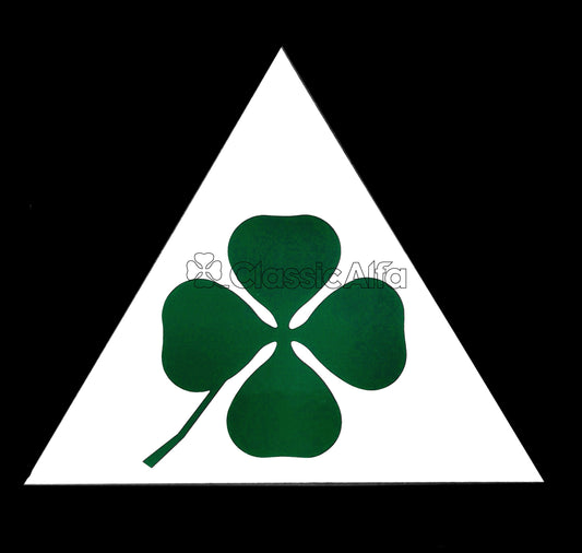 AC048 LARGE GREEN CLOVERLEAF TRIANGLE STICKER - RIGHT