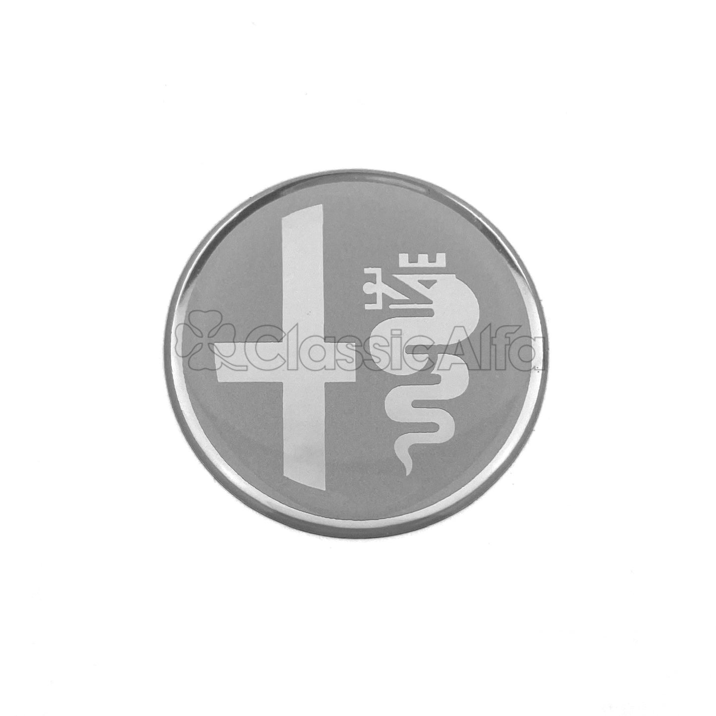 AC062 STEERING WHEEL CENTRE BADGE - SILVER