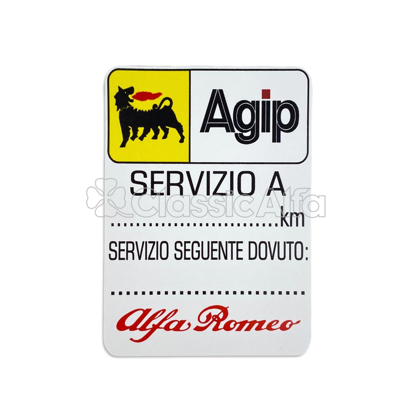 AC143 AGIP SERVIZIO A STICKER WITH ALFA LOGO