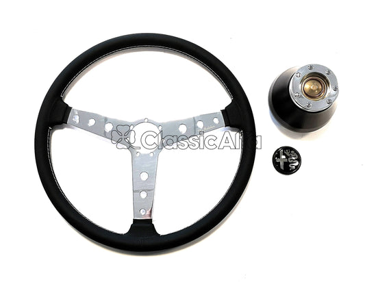AC159 GTA LEATHER HELLEBORE STEERING WHEEL+ HUB