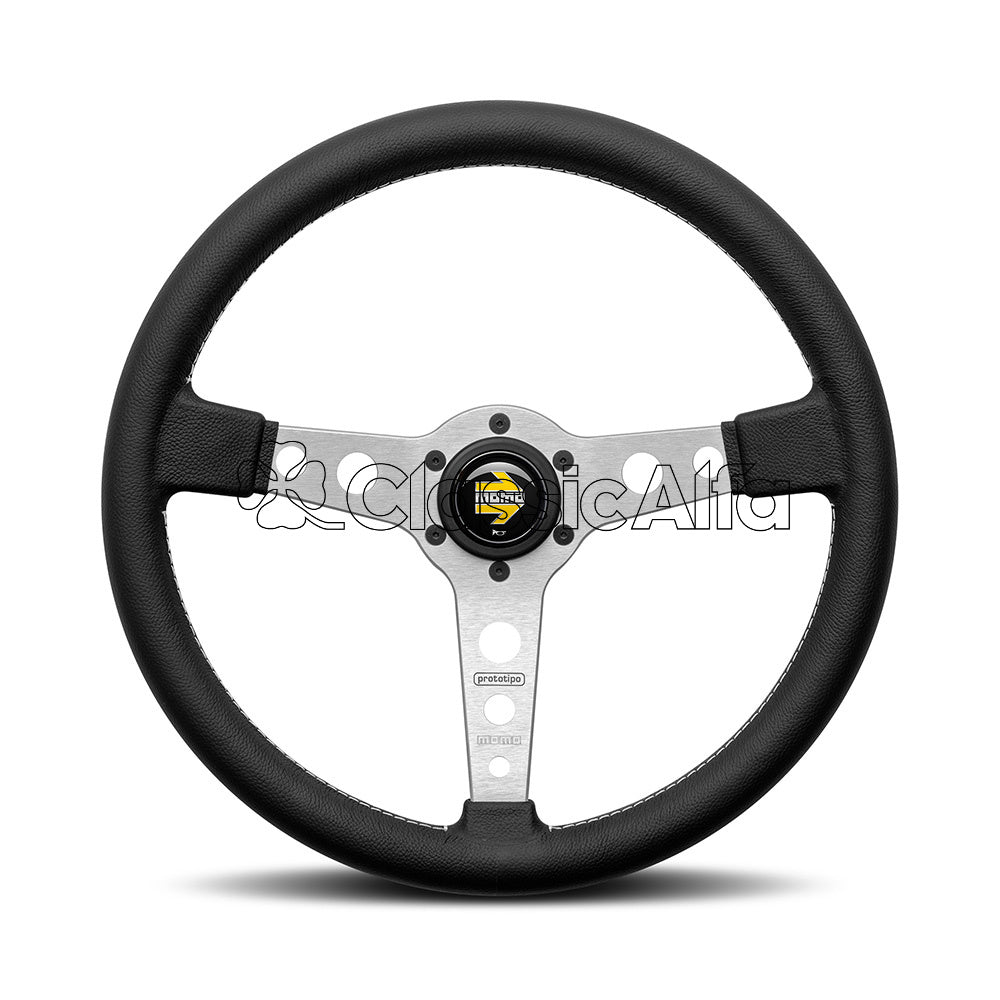 AC160 MOMO PROTOTIPO STEERING WHEEL - SILVER 370mm – Classic Alfa
