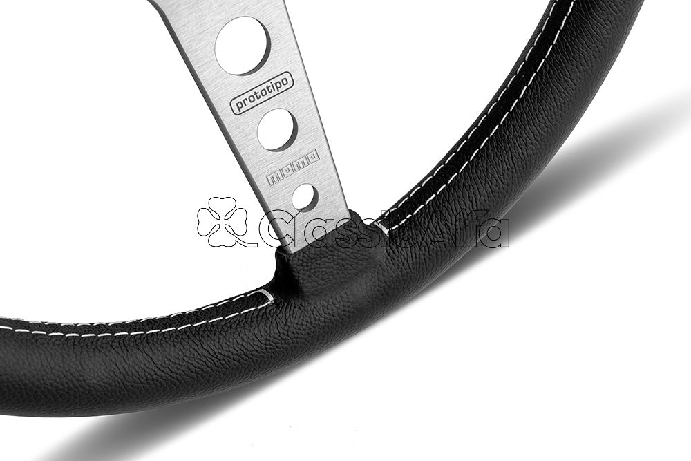 AC160 MOMO PROTOTIPO STEERING WHEEL - SILVER 370mm