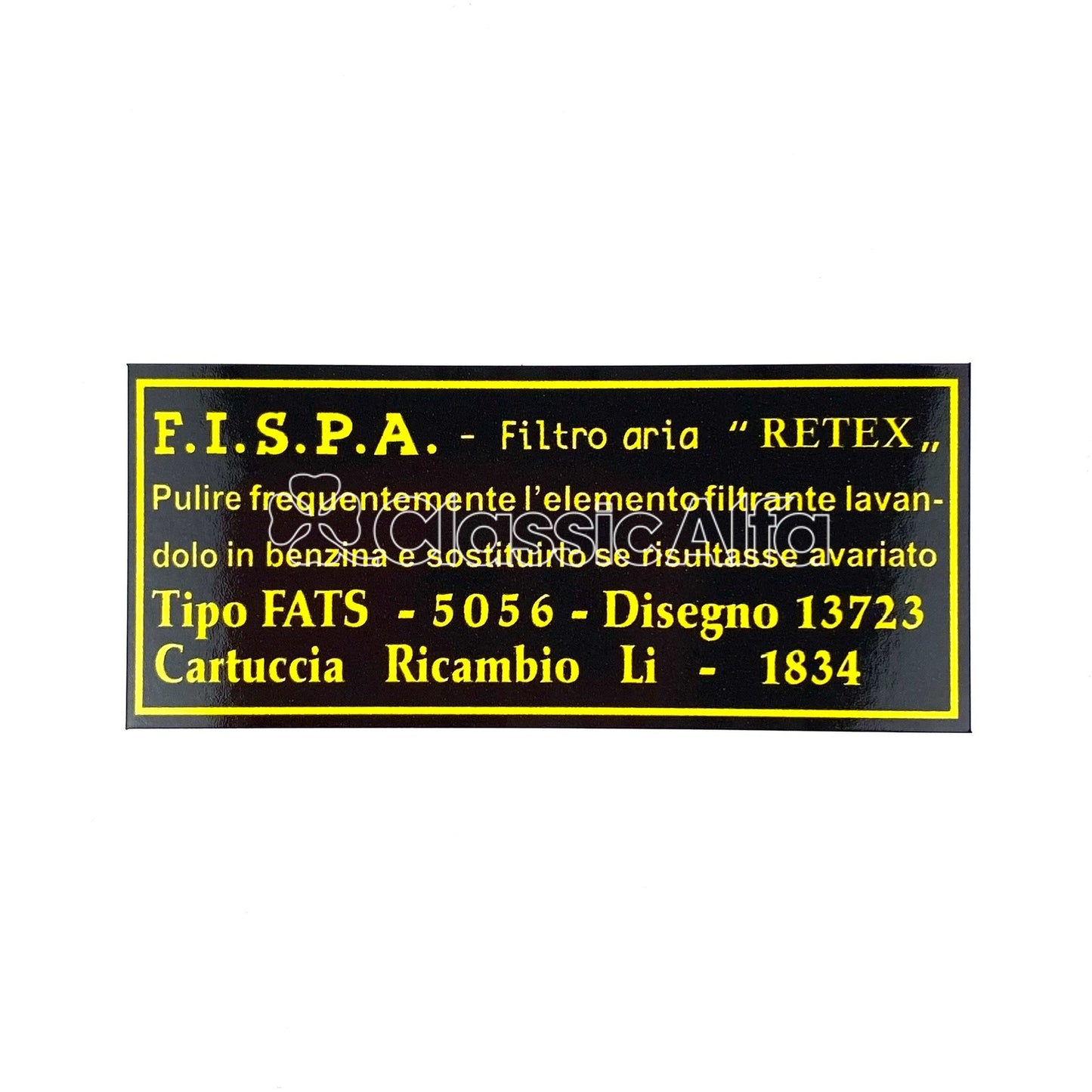 AC172 FISPA AIR FILTER STICKER - BERLINA & T.I.