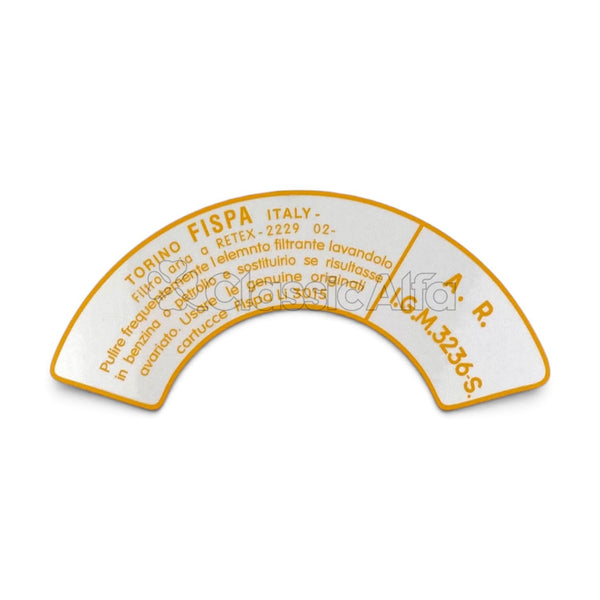 AC181 FISPA CROSSOVER AIR FILTER STICKER