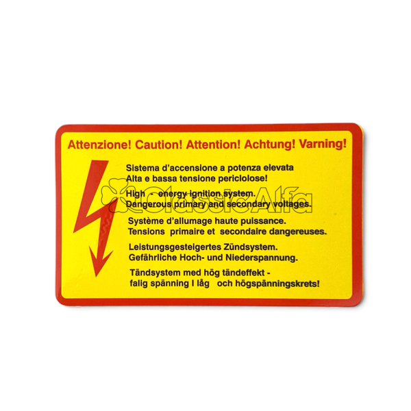 AC183 ATTENZIONE HIGH ENERGY STICKER - 130x78MM