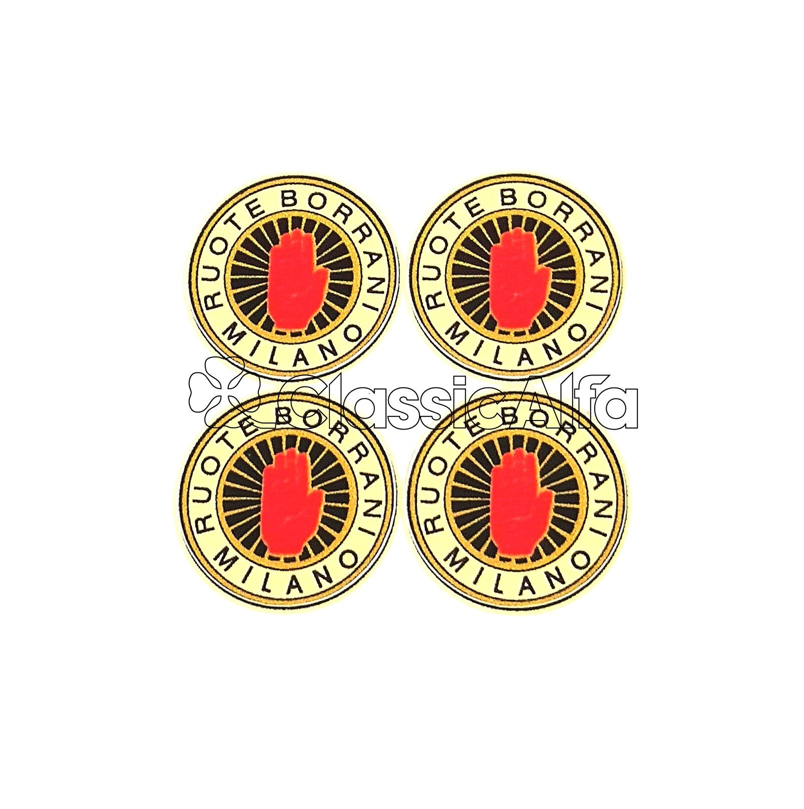 AC304  RUOTE BORRANI - SET OF 4  WHEEL STICKERS 16mm