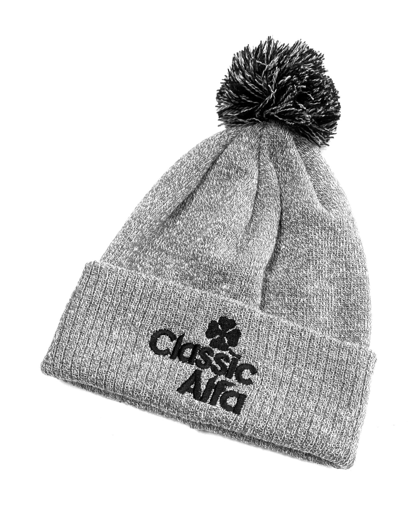 AC510 CLASSIC ALFA BEANIE BOBBLE HAT - GREY