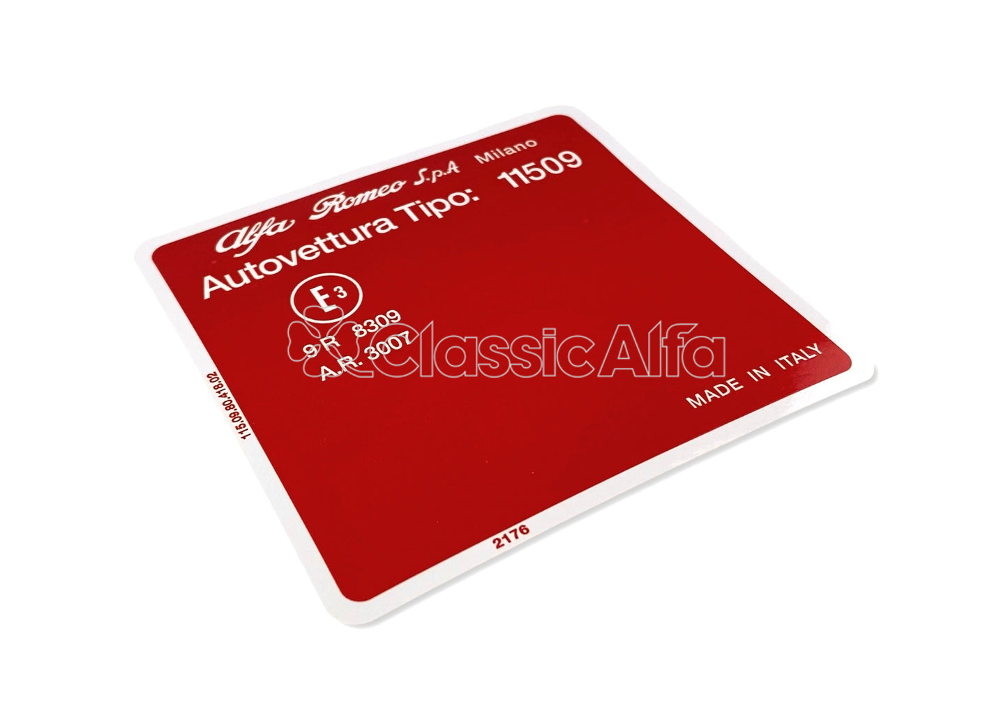 AC634 GIULIA SUPER 1300 TIPO BONNET STICKER 115.09