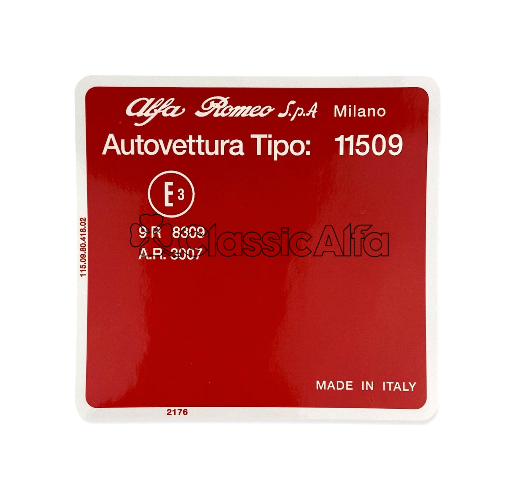 AC634 GIULIA SUPER 1300 TIPO BONNET STICKER 115.09