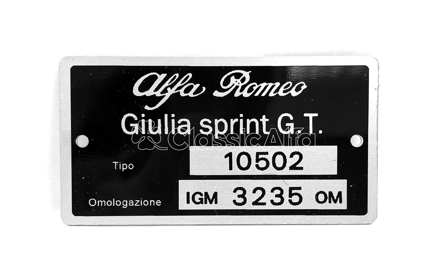 BG058  TYPE PLATE GIULIA SPRINT GT LHD 105.02