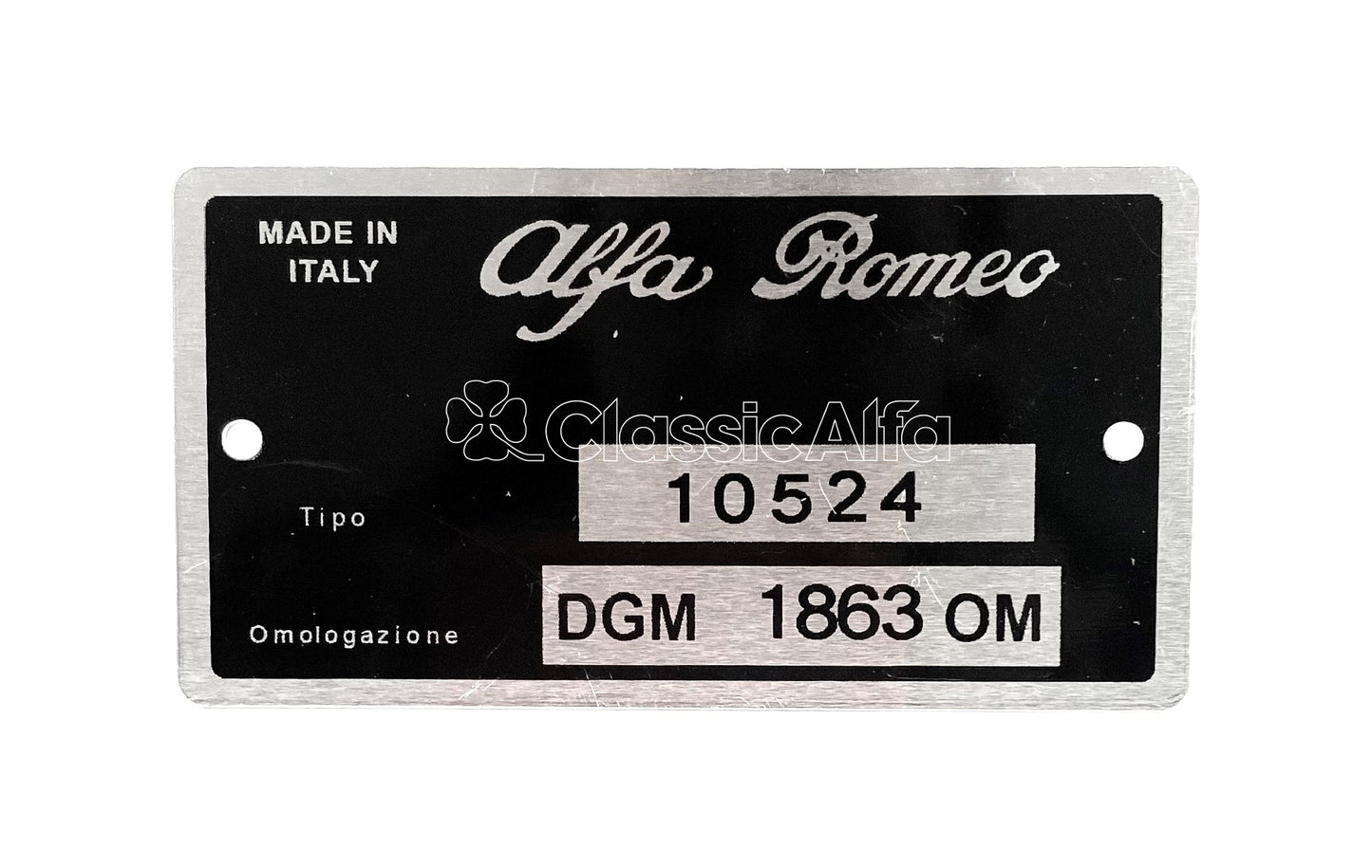 BG070  TYPE PLATE SPIDER VELOCE LHD 105.24 