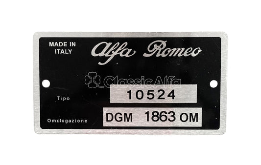 BG070  TYPE PLATE SPIDER VELOCE LHD 105.24 