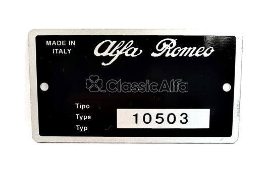 BG072 TYPE PLATE 1600 ROUNDTAIL SPIDER LHD 105.03 