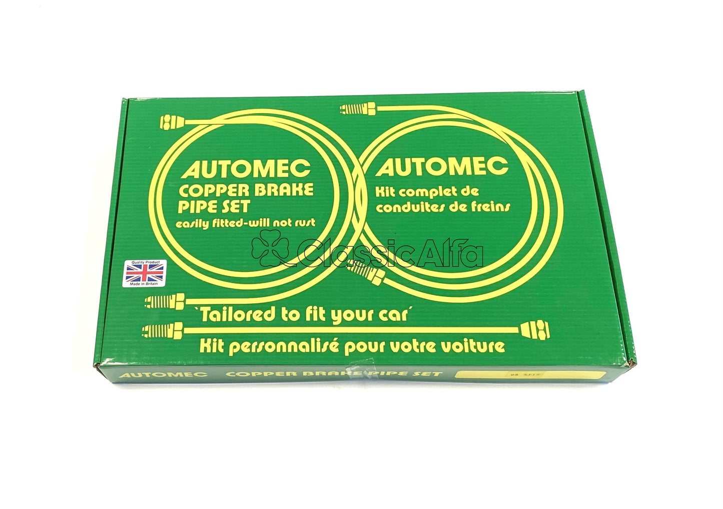 BR304 BRAKE LINE SET - CUPRO-NICKEL - SPRINT GT, GTV AND GTC RIGHT HAND DRIVE