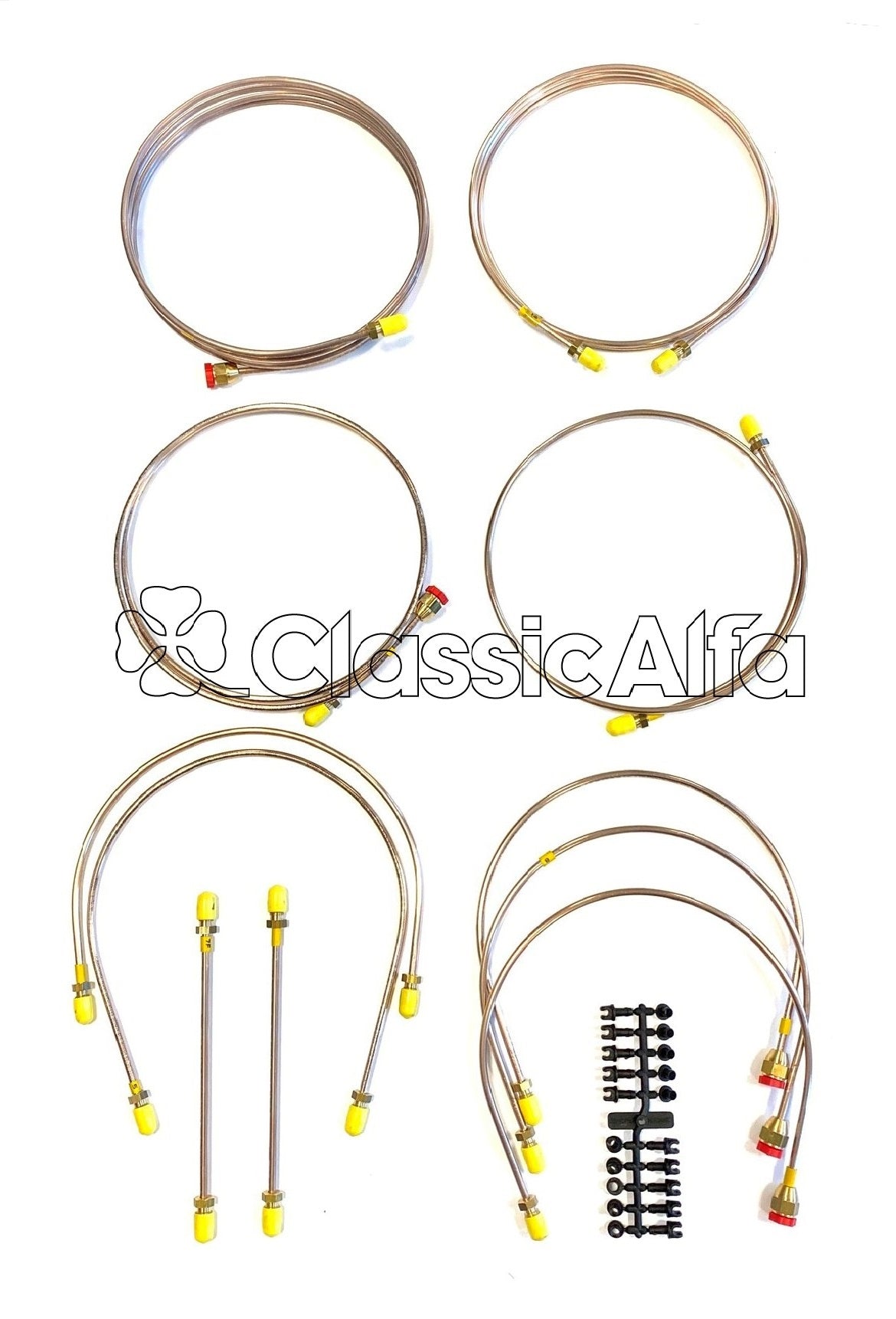 BR304 BRAKE LINE SET - CUPRO-NICKEL - SPRINT GT, GTV AND GTC RIGHT HAND DRIVE