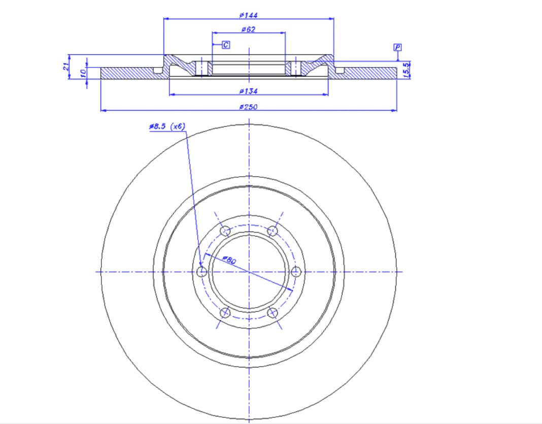 D0175 BREMBO REAR BRAKE DISC 8MM HOLES 116 & 75