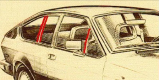 D0413 WINDOW CHANNEL FELT SET ALFETTA GTV- FRONT & REAR