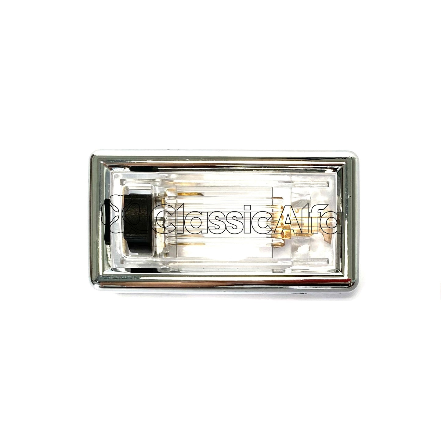 D0435 ALFETTA INTERIOR COURTESY LIGHT UNIT CLEAR LENS CHROME FRAME