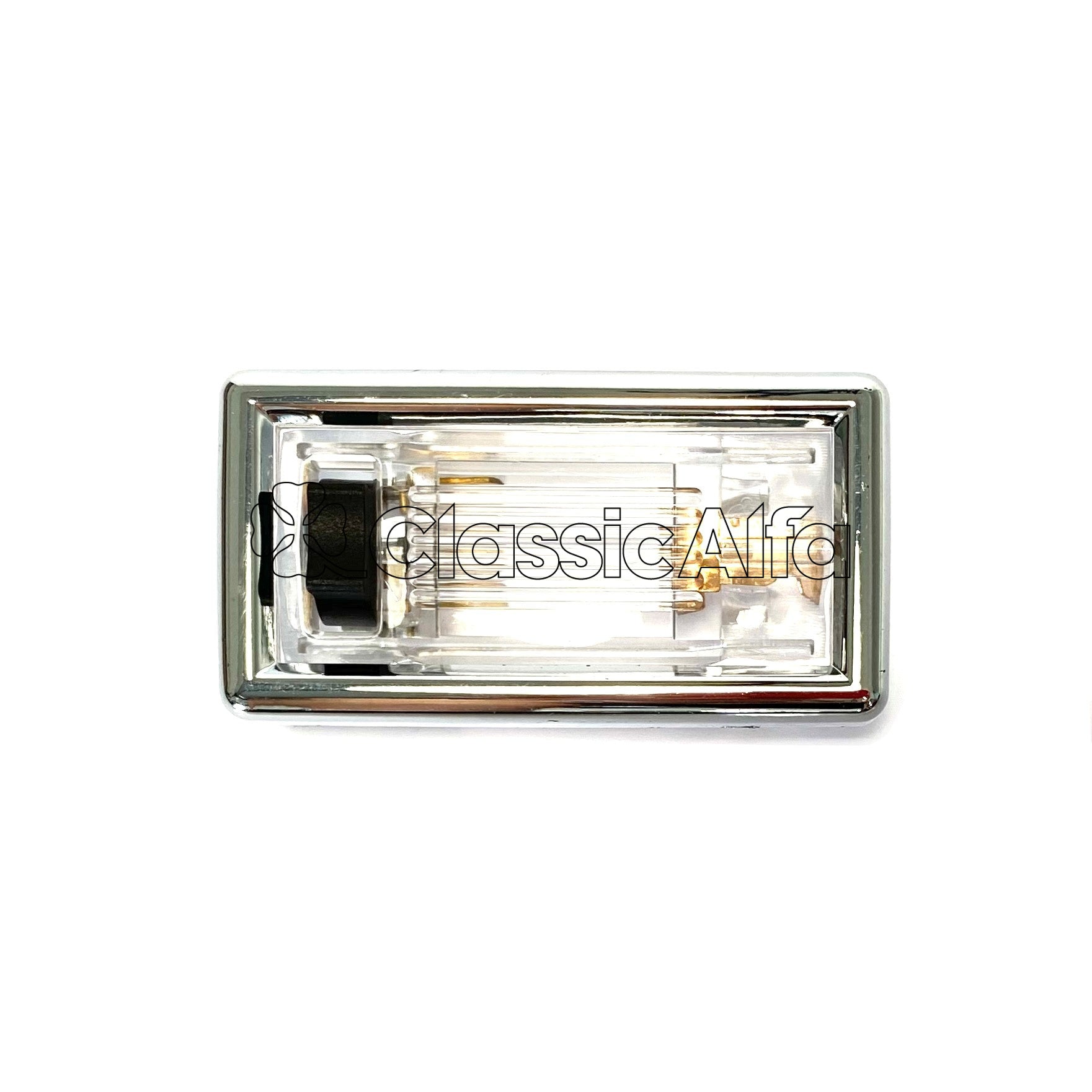 D0435 ALFETTA INTERIOR COURTESY LIGHT UNIT CLEAR LENS CHROME FRAME