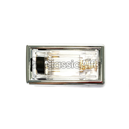 D0435 ALFETTA INTERIOR COURTESY LIGHT UNIT CLEAR LENS CHROME FRAME