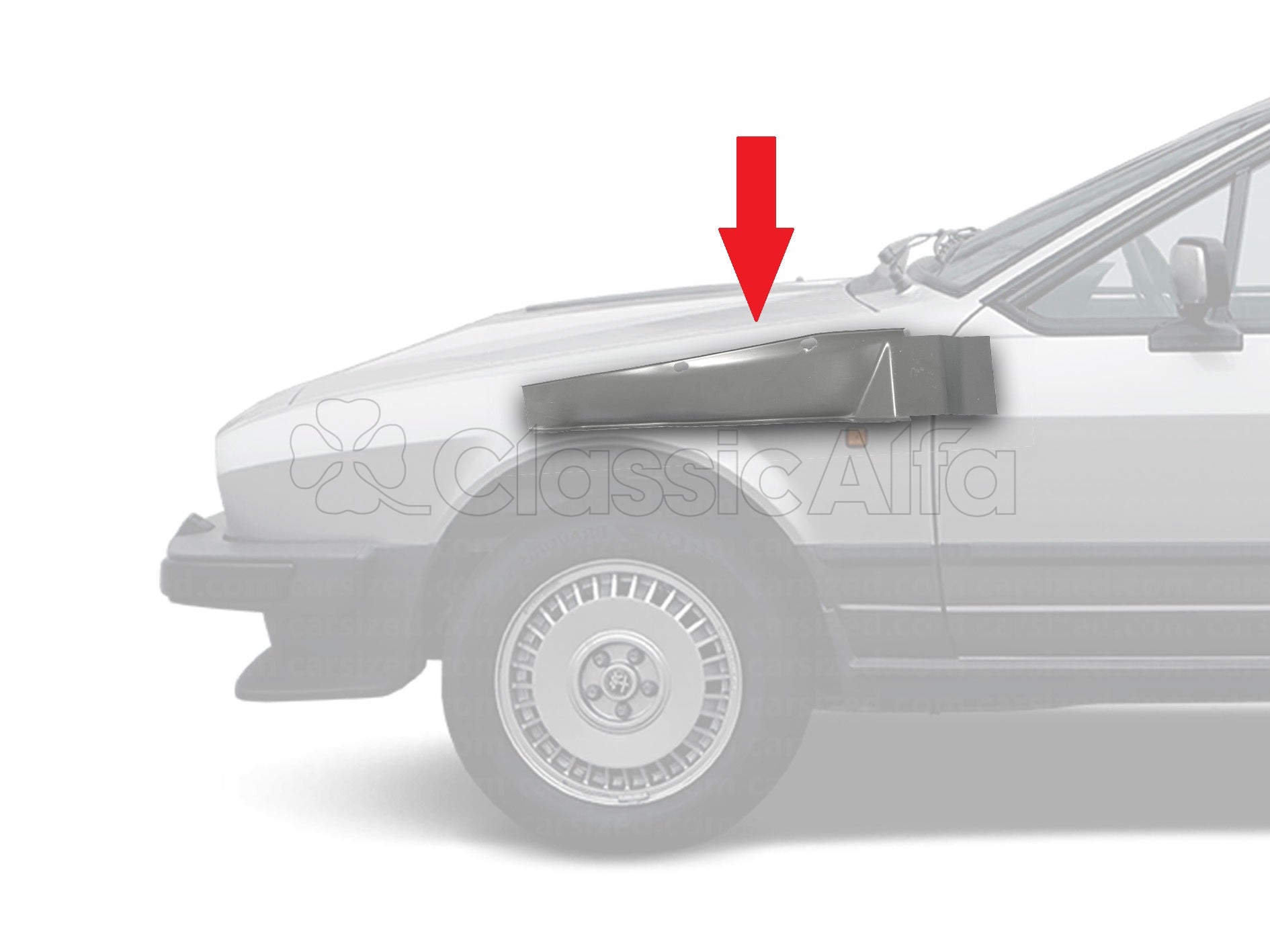 D0446 ALFETTA GTV INNER WING SUPPORT PANEL FRONT LEFT