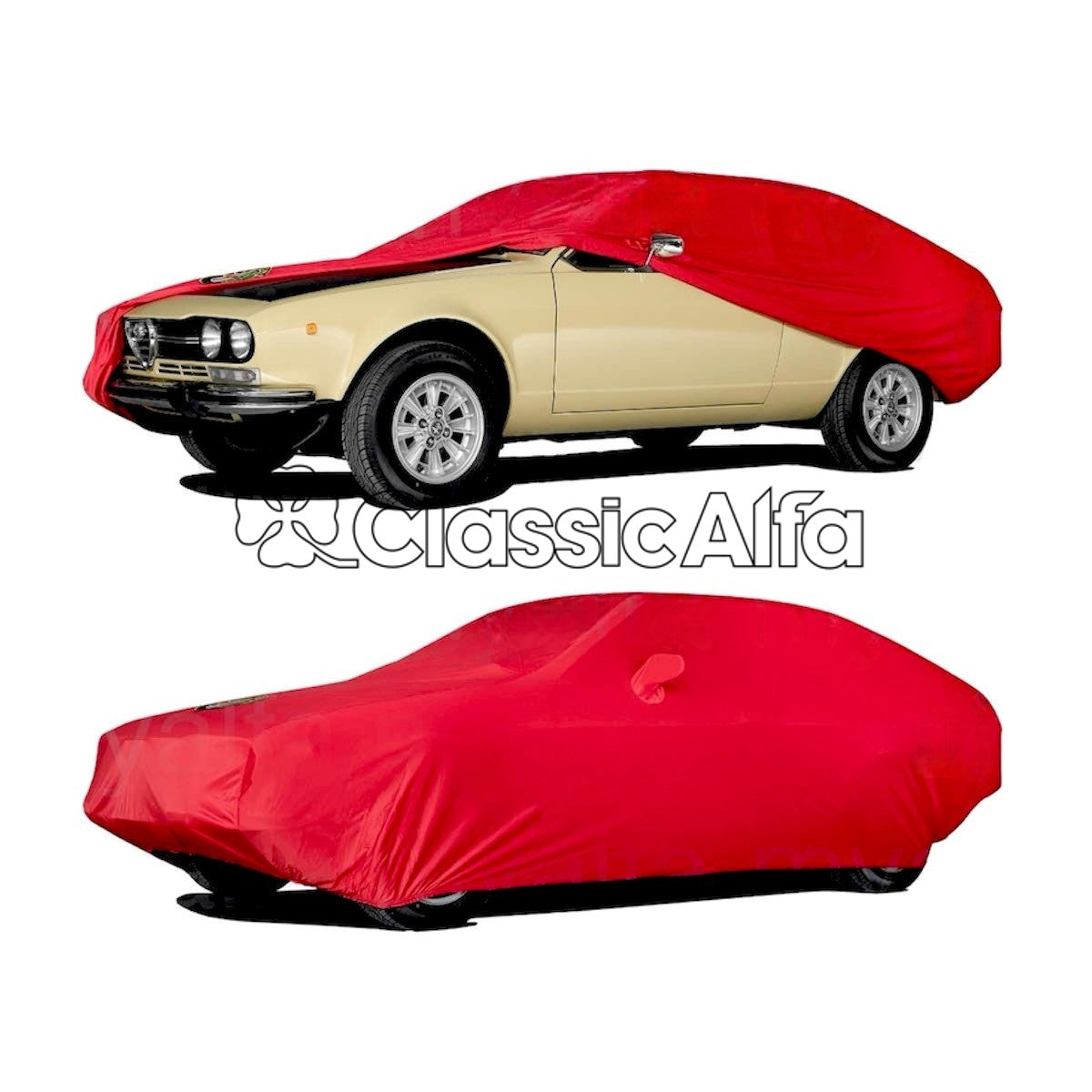 D0507 RED TAILORED CAR COVER ALFETTA  GT (INDOOR USE)