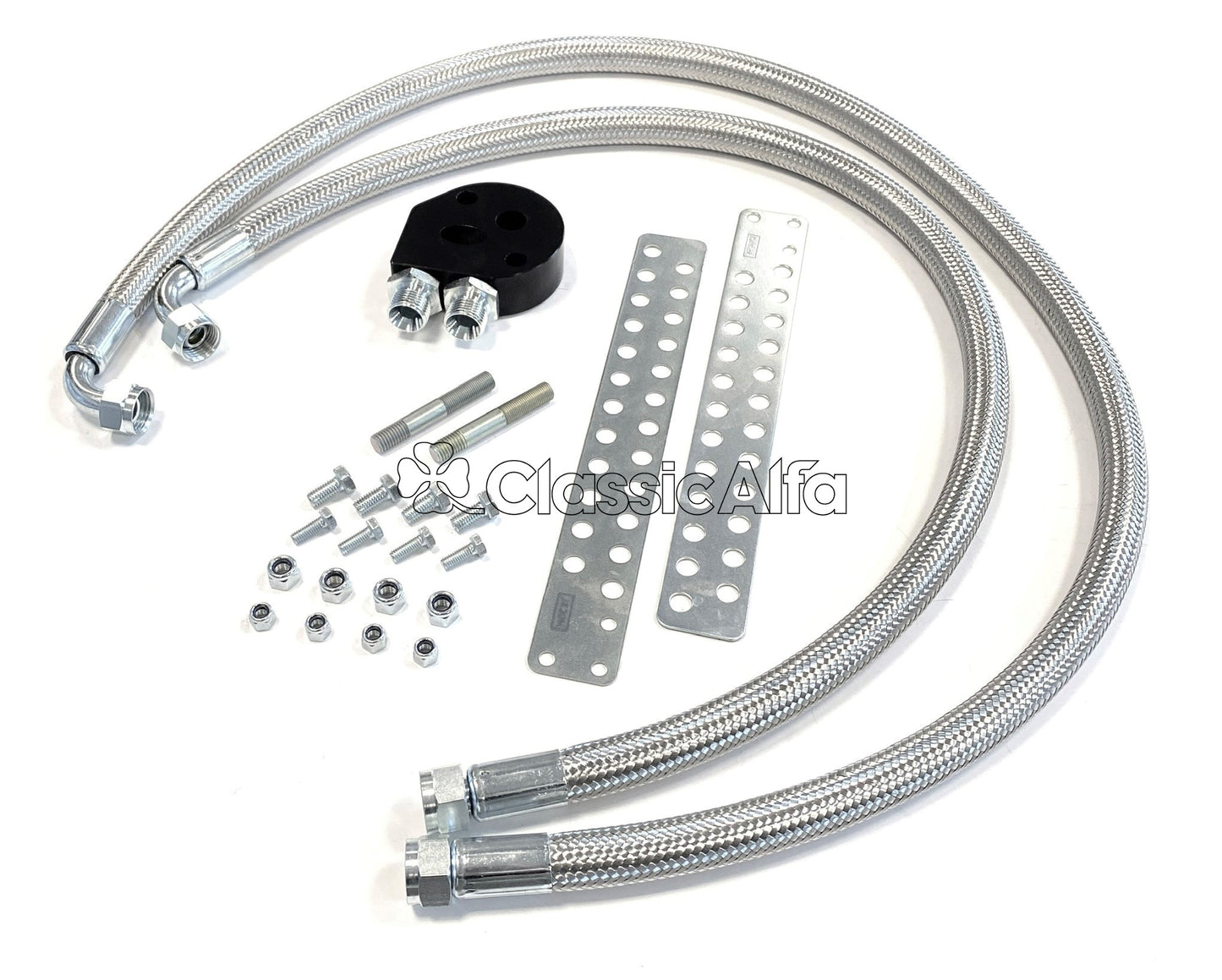 EN572S OIL SANDWICH PLATE KIT - PRE '72 CARS (BRAIDED STEEL HOSES)