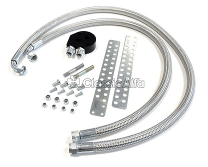 EN572S OIL SANDWICH PLATE KIT - PRE '72 CARS (BRAIDED STEEL HOSES)