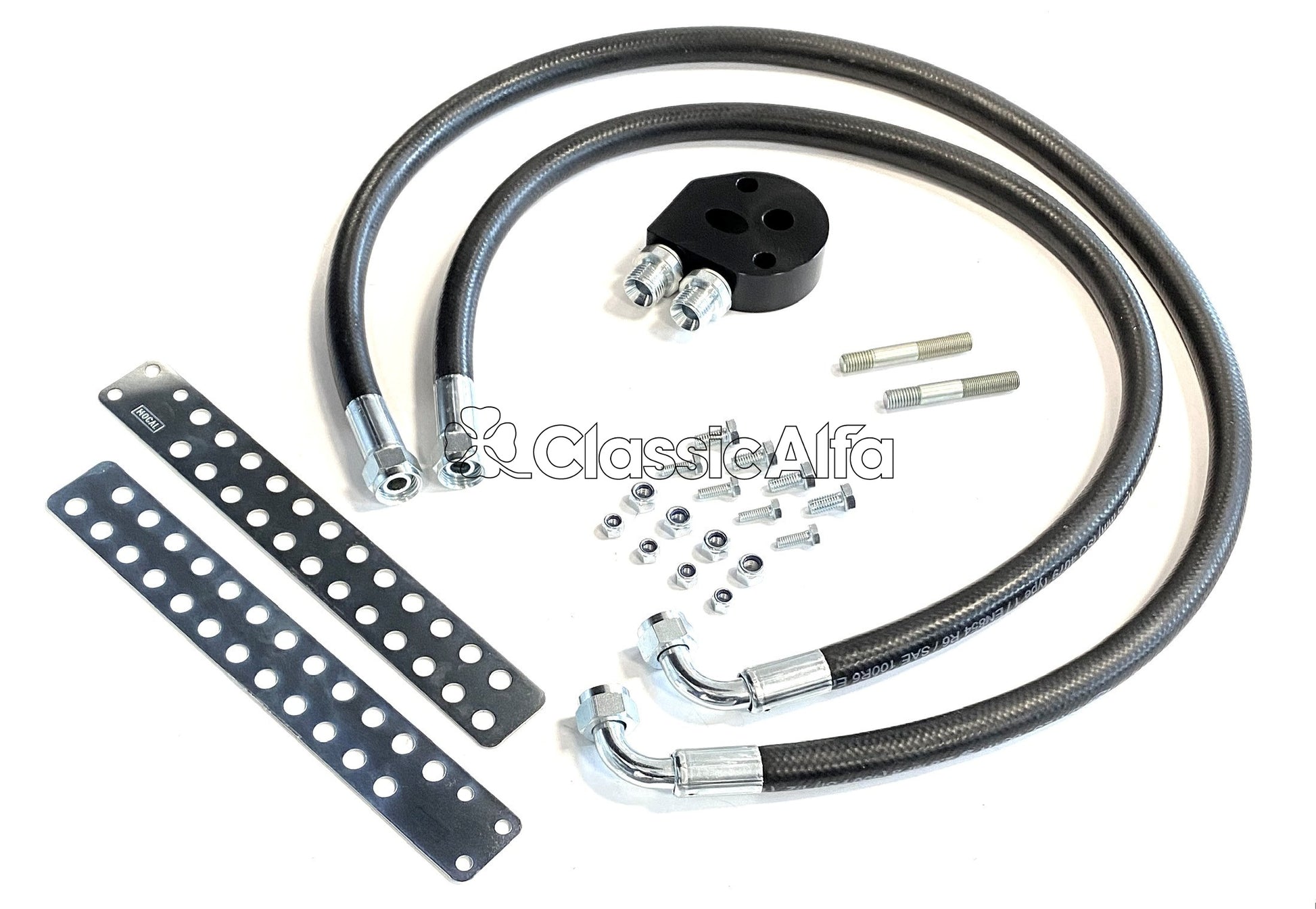 EN572 OIL SANDWICH PLATE KIT - PRE '72 CARS (RUBBER HOSES)