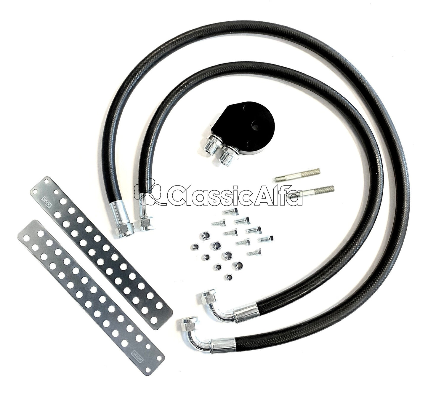 EN572 OIL SANDWICH PLATE KIT - PRE '72 CARS (RUBBER HOSES)