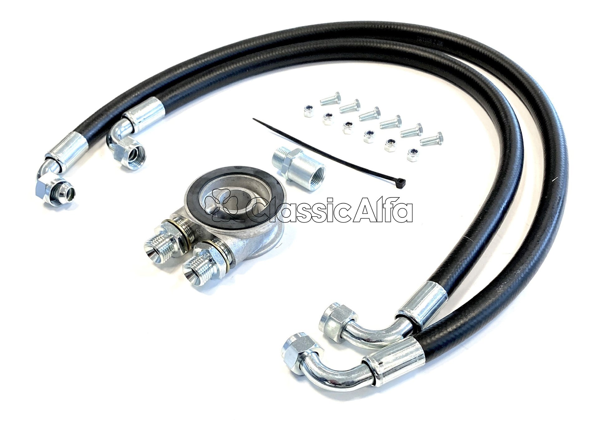 EN573 OIL COOLER SANDWICH PLATE KIT - POST '72 CARS (RUBBER HOSES)