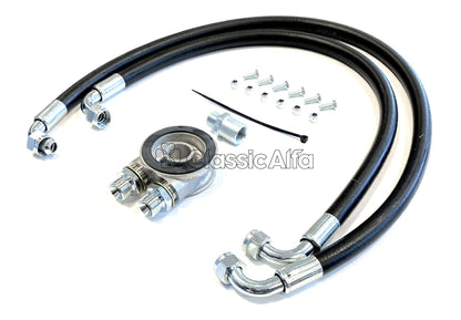 EN573 OIL COOLER SANDWICH PLATE KIT - POST '72 CARS (RUBBER HOSES)