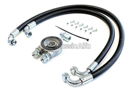 EN573 OIL COOLER SANDWICH PLATE KIT - POST '72 CARS (RUBBER HOSES)