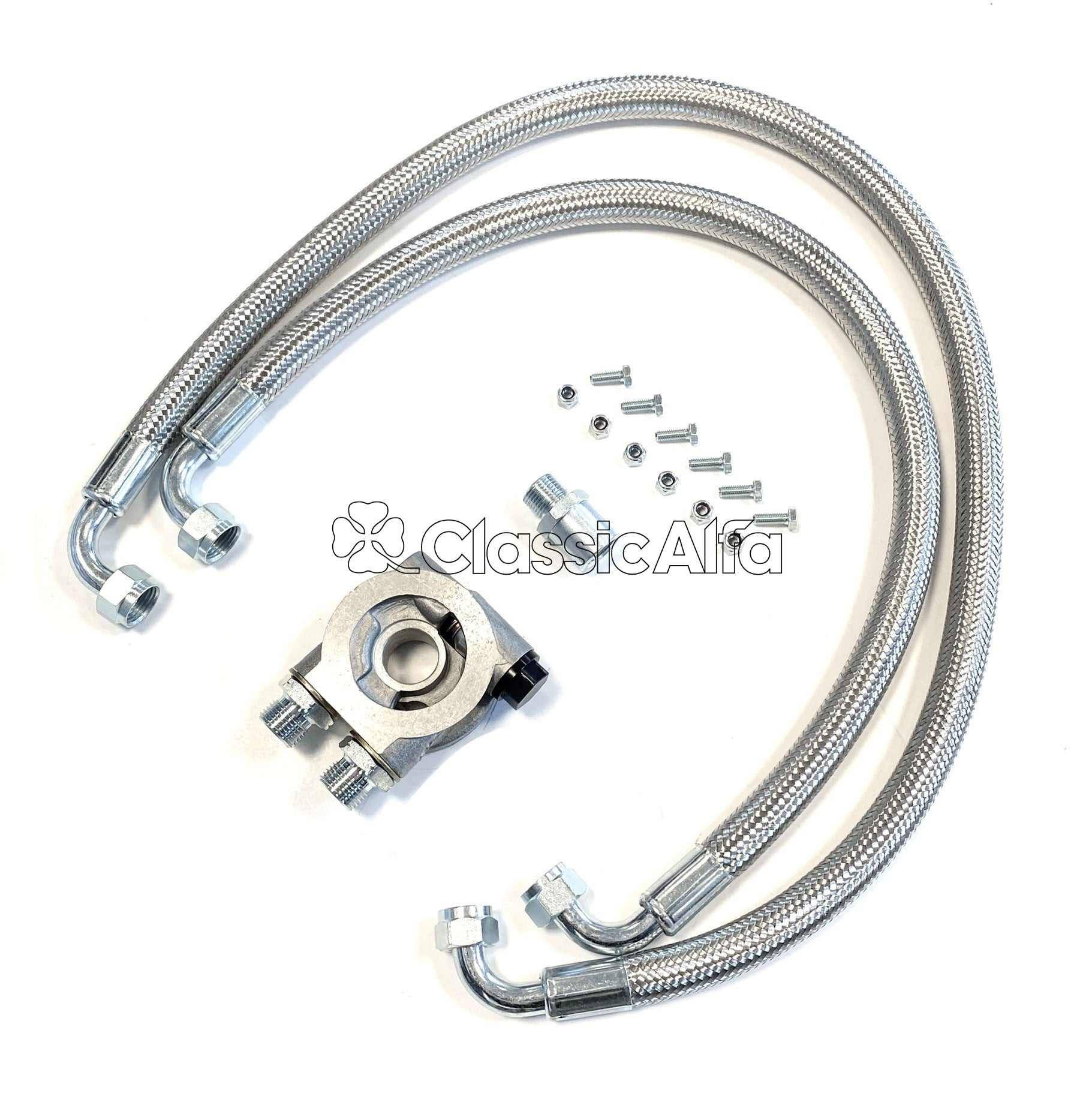 EN574S OIL COOLER THERMOSTATIC SANDWICH PLATE KIT - POST '72 (BRAIDED STEEL HOSES)